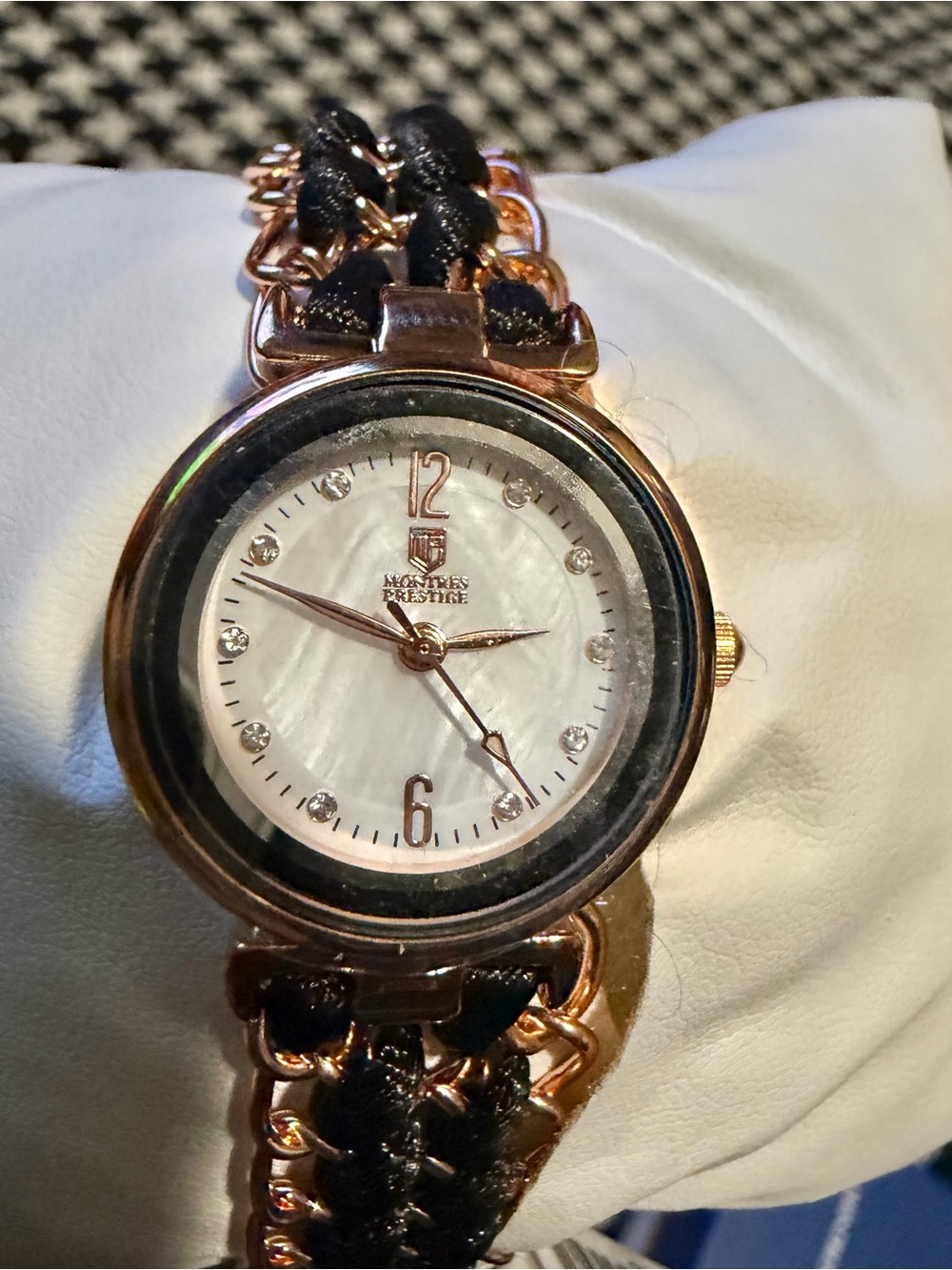 Elle Rose Gold and Black Chain Link Women's Watch